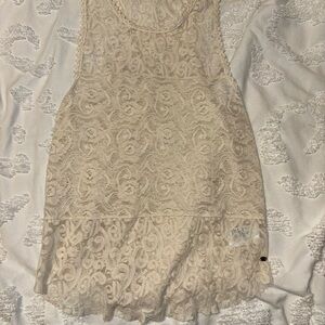 American Eagle Outfitters Ivory Lace Scoop Neck Tank